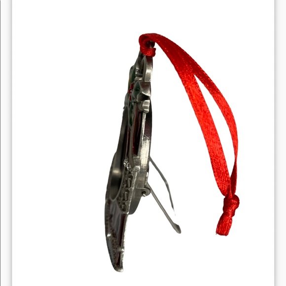 Christmas Photo Frame St Nicholas Square Wreath Enamel Red gems - Picture 2 of 6